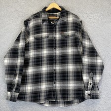 Orvis Men's Heavy Flannel Plaid Button Up Shirt Size XL Long Sleeve