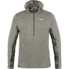 Salewa Men's Boe Alpine Merino Thermal Half Zip Top - Medium - Heather Grey