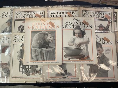 Lot of 38 Country Gentleman Magazines 1917 - WWI Era - Varying Condition