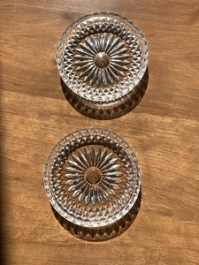 Set Of 2 Fostoria Clear Glass Stratton Coasters 3.5” Beautiful Collectible