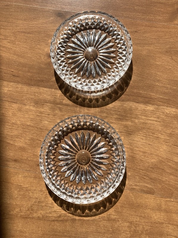 Set Of 2 Fostoria Clear Glass Stratton Coasters 3.5” Beautiful Collectible