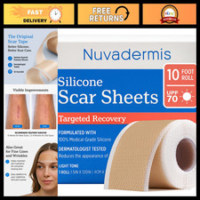 Silicone Scar Sheets for Surgical Scars - 10 ft Roll, Light Flexible Healing