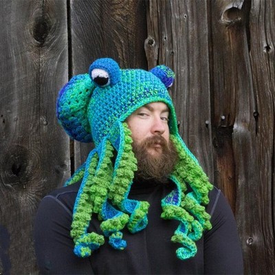 Octopus Hand Weave Knit Hats Unisex Cosplay Party Funny Headwear Gifts New