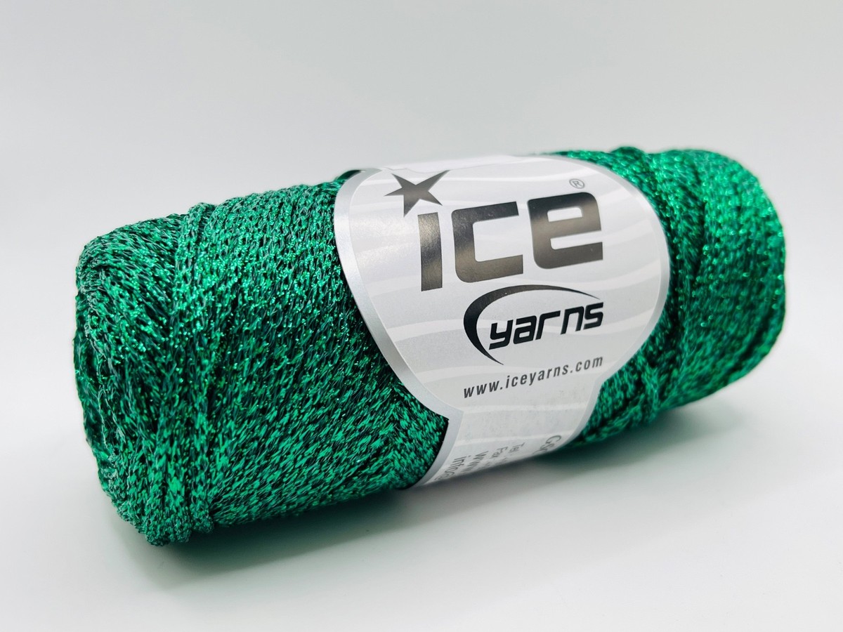 Gleamy Green 84258 Ice Yarns DK Metallic Braid All Metallic Lurex