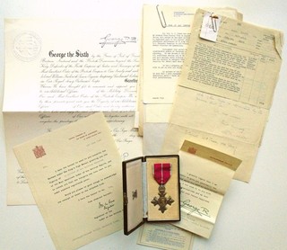 ORIGINAL WW2 OBE (Military) medal plus case & documents awarded to W F Tuson