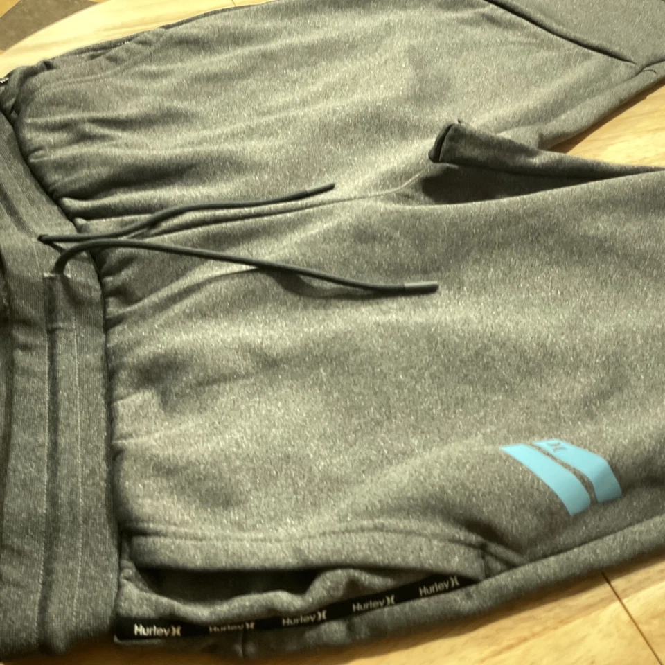 Pantalones deportivos Hurley gris carbón gris jogger con puños al tobillo cónicos para hombre XL sedosos Foto 3 de 4