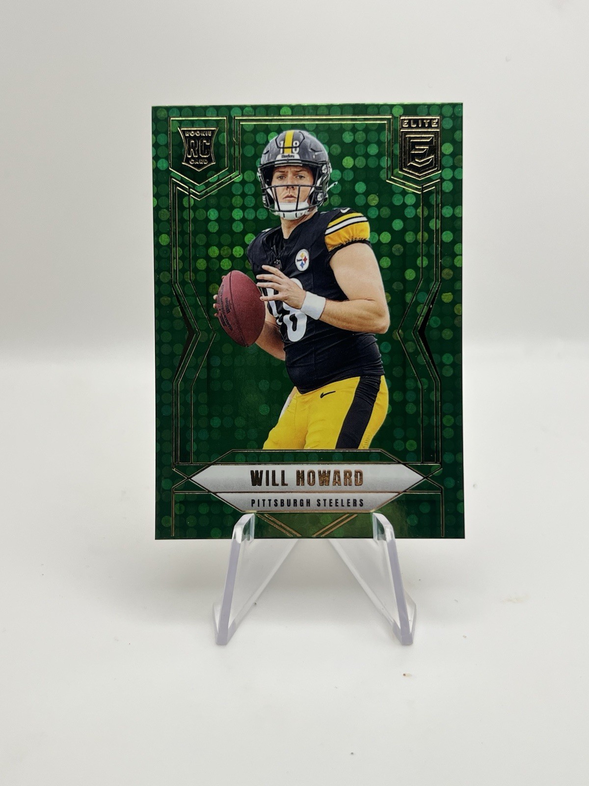 2025 Panini Donruss Elite Will Howard #150 Green Disco (RC) Pittsburgh Steelers