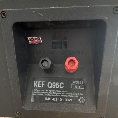 KEF Q95C Center Speaker SP3261 Wired Rectangular 4 Ohm 10-100W Black