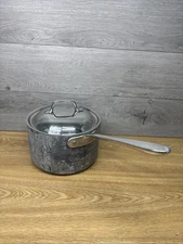 All-Clad LTD Sauce Pan Pot 4 Qt Stainless Steel Anodized Aluminum ~With Dome Lid