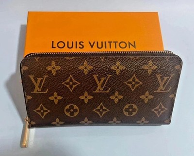 AUTHENTIC LOUIS VUITTON MONOGRAM ZIPPY WALLET ZIP AROUND LONG PURSE BROWN W/Box