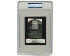 Yankees Joe McCarthy Signed Hall of Fame Plaque Cut PSA Gem Mint 10 Auto