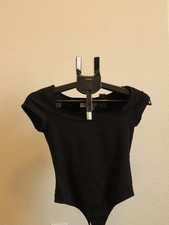 Petal Pup Black Short Sleeve One Piece Bodysuit - Women - Size XS US/AU XS