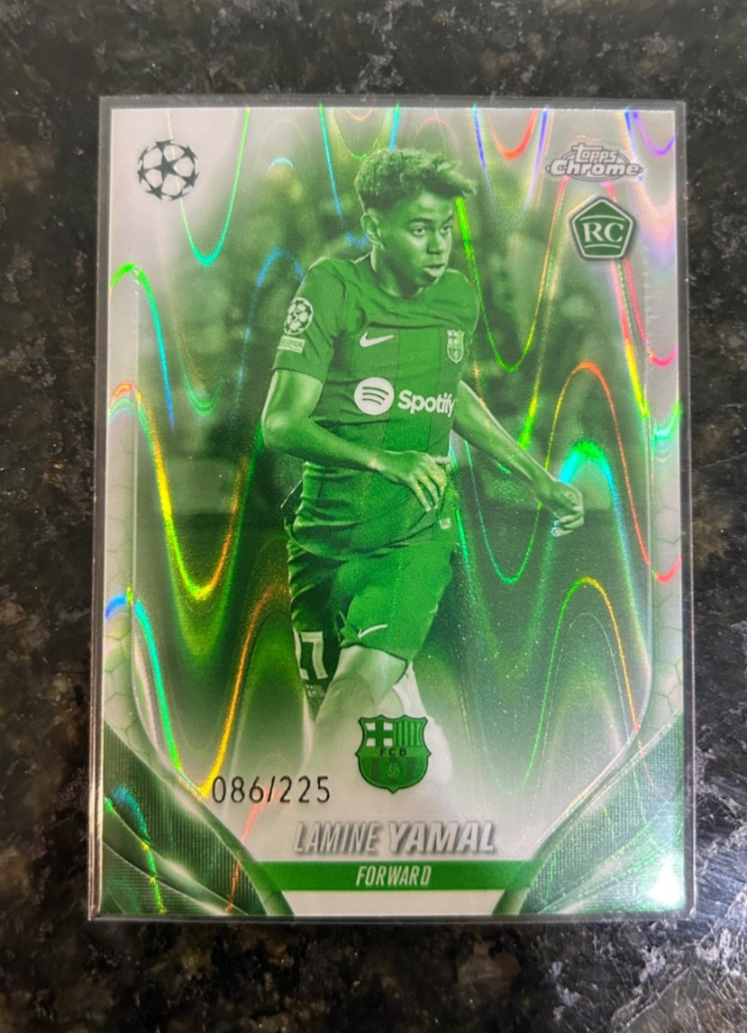 Lamine Yamal Topps Chrome RC /225 Night Vision Ray Wave refractor SSP;Mint/NM view 1
