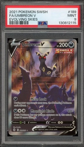 Pokemon Umbreon V Evolving Skies Full Alt Art #189 PSA 9 Mint