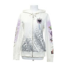 Don Ed Hardy Christian Audigier White Butterfly Hoodie Sweater Size Small Y2K