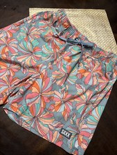 SAXX OH BUOY 2N1 Floral Print EUC drop temp Cooling Liner men  s M Swim Trunks