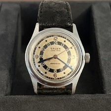 Orologio Vintage Gruen Pan Am Veri-Sottile Precisione FUNZIONANTE Pan American