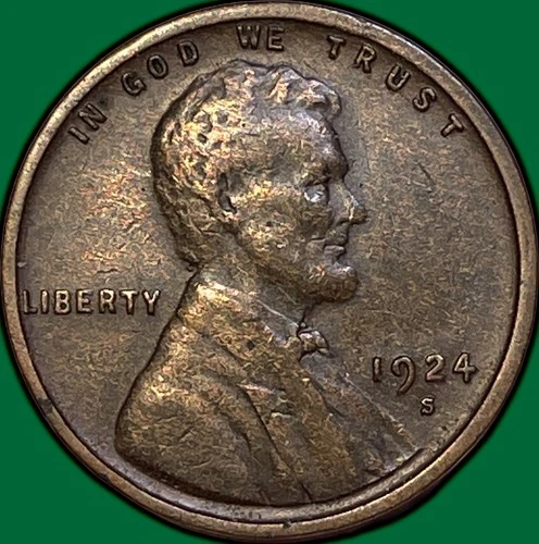 1924-S Lincoln Wheat Cent Extremely Fine XF Coin #35918