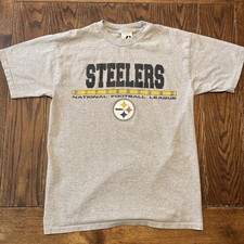 Vintage Pittsburgh Steelers T Shirt Size Large Gray NFL 90’s