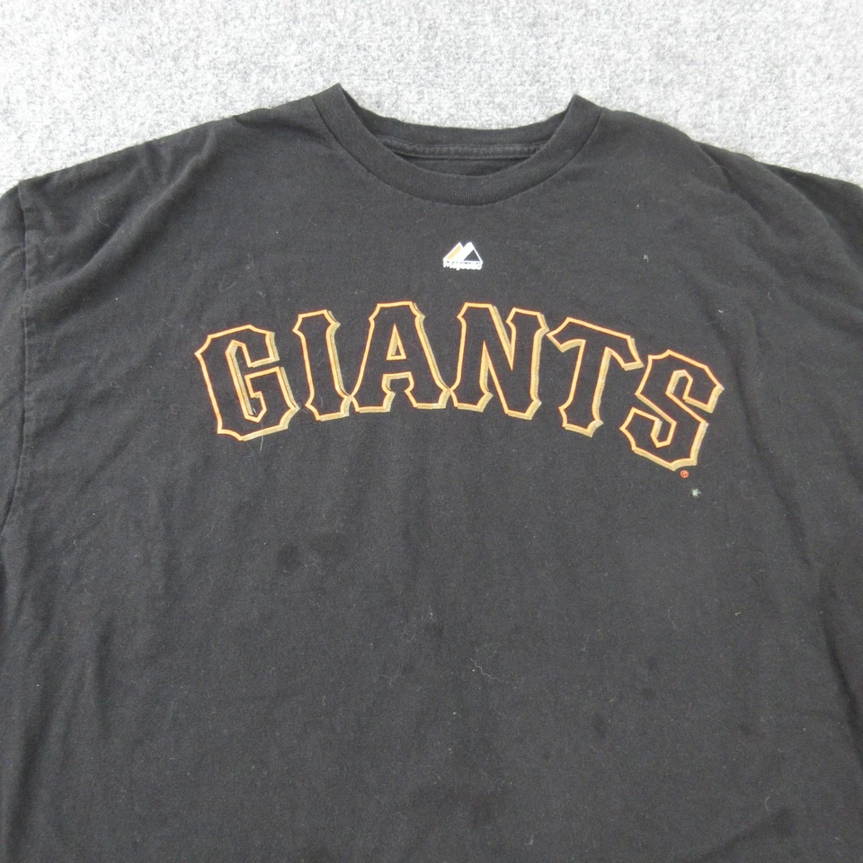 Camisa masculina de beisebol San Francisco Giants 2XL preta laranja MLB Tim Lincecum 55 - Imagem 2 de 4