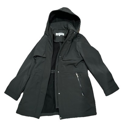 Nine West Womens Lightweight Hooded Jacket Black Size XL 