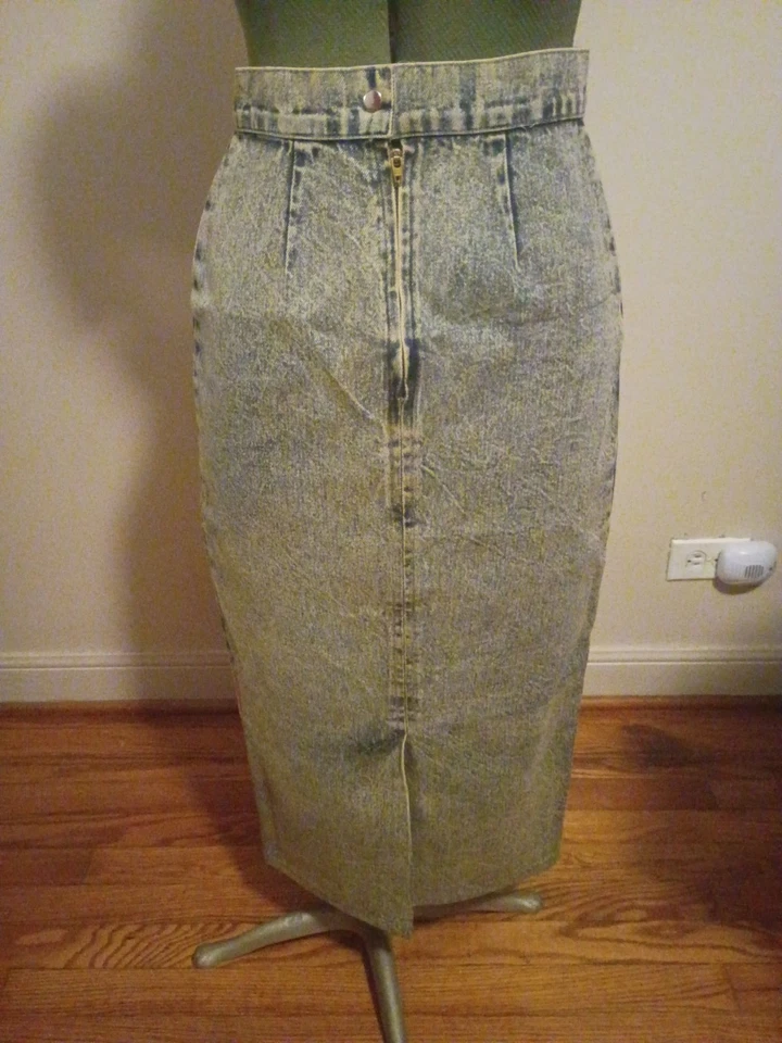 Conjunto Blazer y Falda Denim Lavado Ácido Años 80 De Colección Muy Raro Foto 4 de 4
