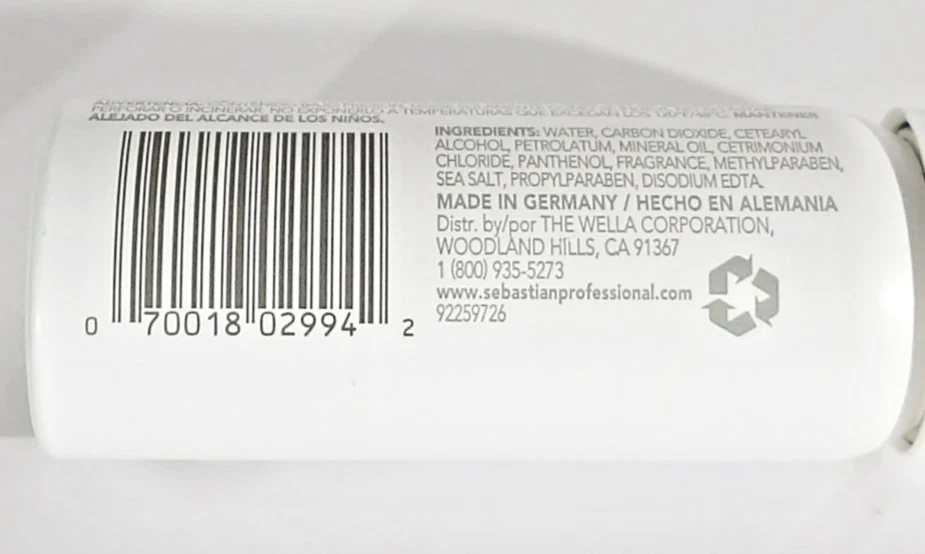 Sebastian Crema Batida Ligero Acondicionador Estilo Látigo 0.9 OZ Viaje NUEVO Foto 3 de 3