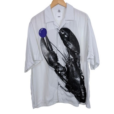 OAMC Lobster Graphic Button Up Shirt Mens L White