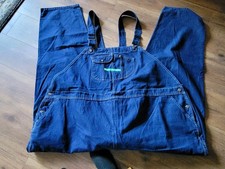 Key Imperial Denim Bib Overalls Men's 66W X32L Blue Jean Carpenter Workwear