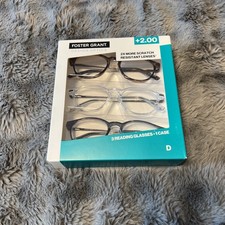 Foster Grant Style D Reading Glasses 3 Pack 2.00 Open Box