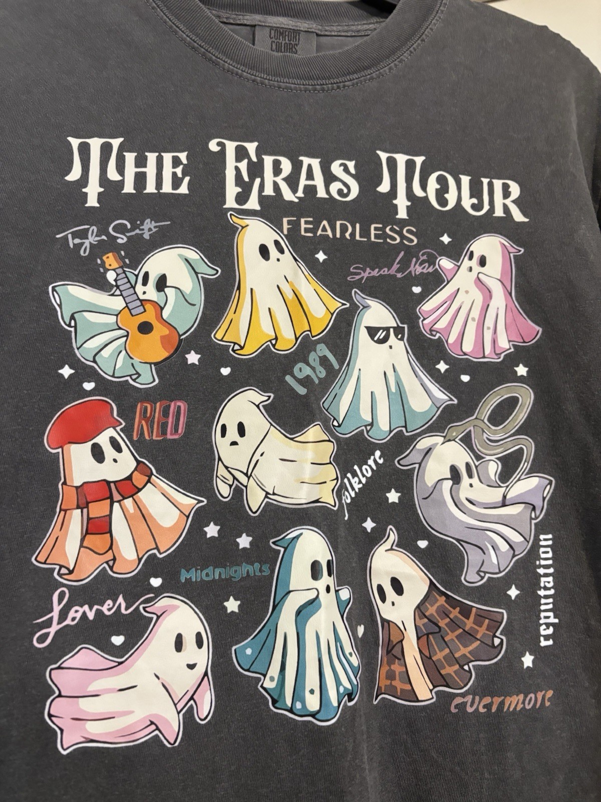 Comfort Colors Taylor Swift Eras Tour Rare Ghost 1989 Cotton Concert Tee Size M image 5