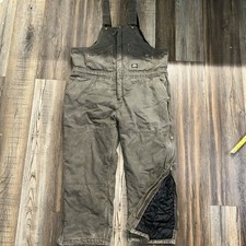 VTG Polar King Key Bib Overalls Mens XL Brown Canvas Quilted Insulated USA 44