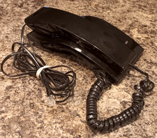 VINTAGE AT T PUSH BUTTON BLACK TELEPHONE 1980s LANDLINE PHONE CORD EX CONDITION