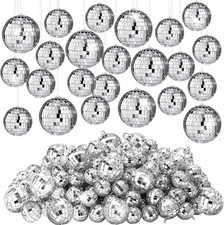 100 Pcs Mirror Disco Balls Bulk Assorted Silver Hanging Disco Ball Decor for Hom