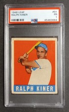 1948 Leaf - #91 Ralph Kiner - Rookie - HOF - PSA 1 PR
