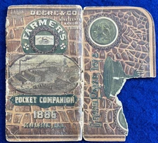 1885 John Deere Farmers Pocket Companion Moline Illinois Calendar Journal Diary