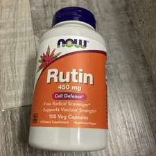 NOW Foods Rutin 450mg 100 Caps bioflavonoid related to quercetin and hesperidin