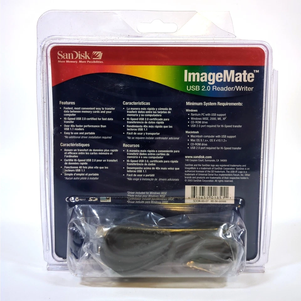 SanDisk ImageMate USB 2.0 SD MultiMediaCard Reader Writer 2003 New in Pkg - Image 2 of 4