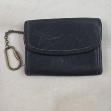Vintage Coach Multifunction Wallet Black Change Purse Pouch Key Chain 7219