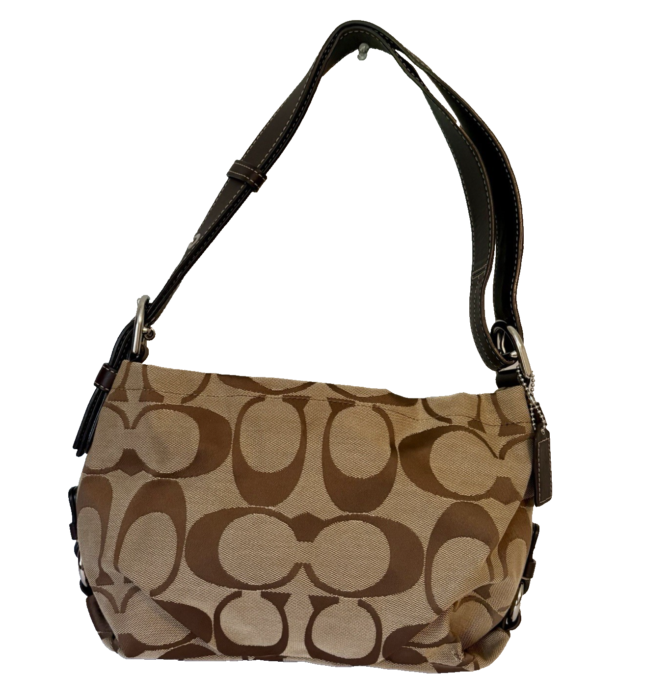 Coach Signature Jacquard Convertible Crossbody Shoulder Bag with Classic C Logo