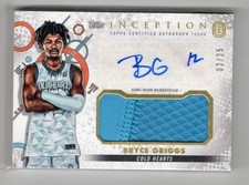 2022-23 Topps Inception OE Bryce Griggs SNEAKER PATCH RELIC AUTO RC 2/25
