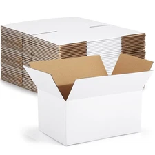 Eupako 10x7x5-Small-Shipping-Boxes-30-Pack-White-Corrugated-Box-Mailers, Card...