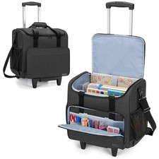 Rolling Scrapbook Tote Craft Organizers and Storage with Wheels, Craft Bag fo...