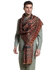Indian Wool Men's Scarf Black Shawl Wrap Stole Handloom Kullu Wedding Dupatta