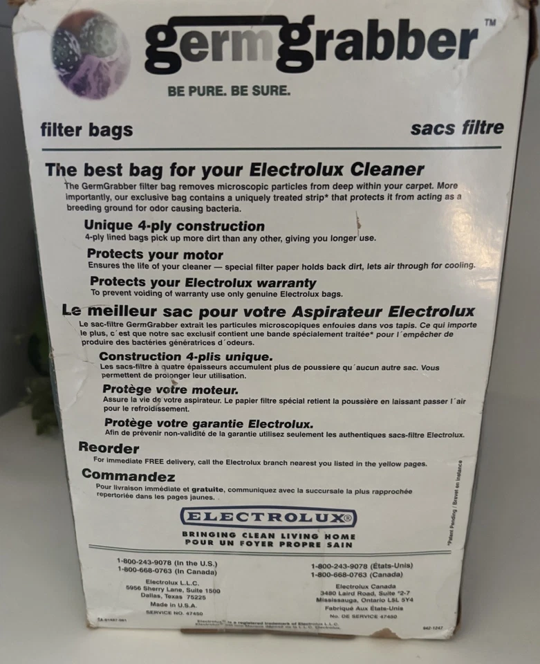 24 Brand New Electrolux Germ Grabber Type C Canister Vacuum Cleaner Bags - Image 2 of 4