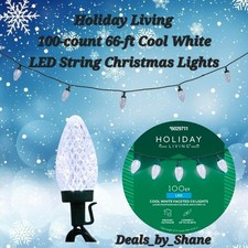 Holiday Living 100-count 66-ft COOL White LED String Christmas Lights 6029711