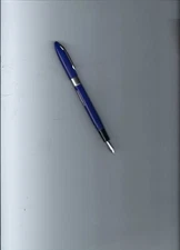 Vtg. Sheaffer Dark Blue Fineline Lever Fountain Pen W/#343Open Nib