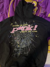 sp5der Black Fleece Graphic Spider Web Pullov...