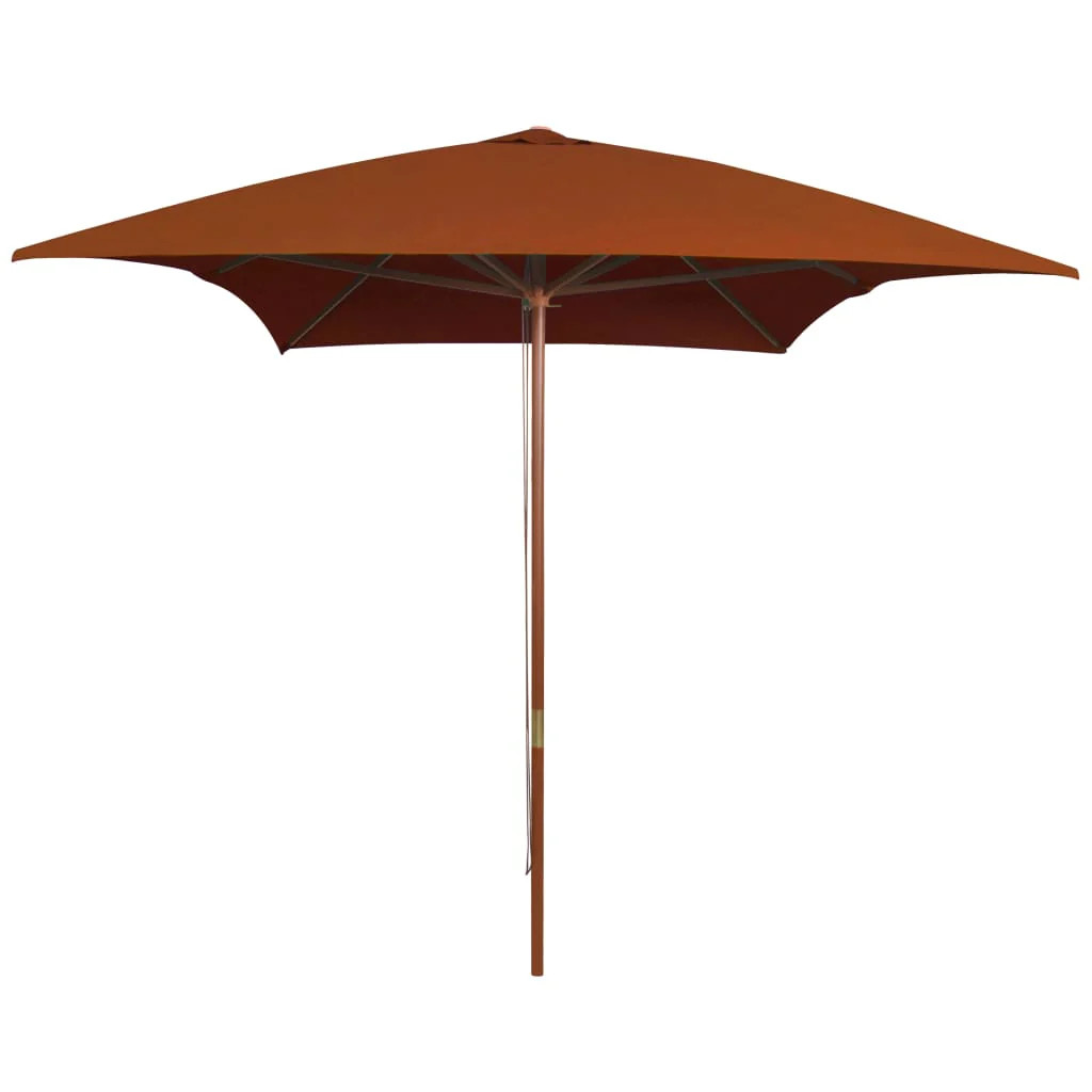 Parasol en bois 200x300 cm orange Helloshop26 pour terrasse et jardin