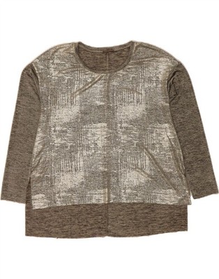 ZARA Damen Top Langarm UK 10 Small Grau Gefleckt DO51